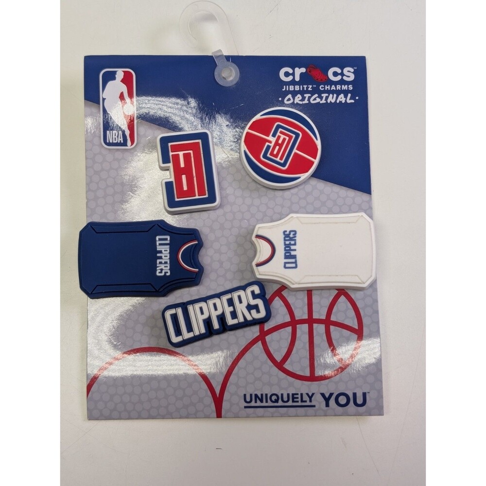 Lot Of 5 NBA Clippers Logo Jersey Crocs Charms Jibbitz; Basketball Los Angeles